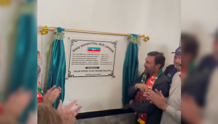 An image of the inauguration of various projects at DHQ Hospital in Upper Dir on March 26, 2026. — Screengrab via Facebook@political.candidate.NA5