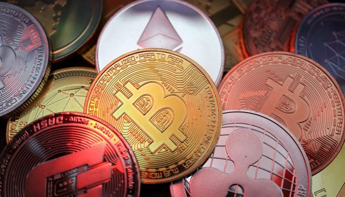 Representations of cryptocurrencies including Bitcoin, Dash, Ethereum, Ripple and Litecoin are seen in this illustration picture taken June 2, 2021. — Reuters