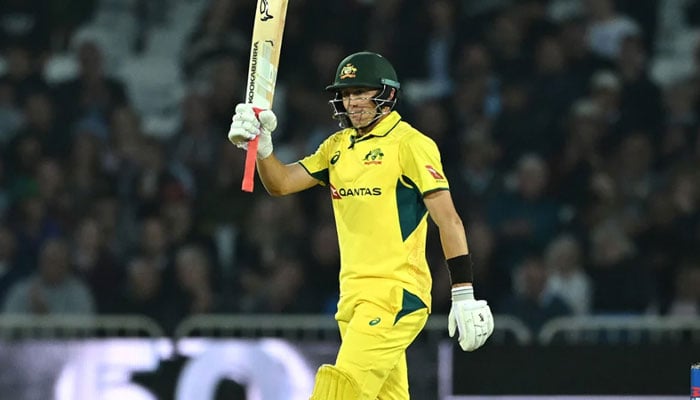 Australias Marnus Labuschagne celebrates scoring a half-century during their first ODI against England at Trent Bridghe in Nottingham on September 19, 2024. — AFP