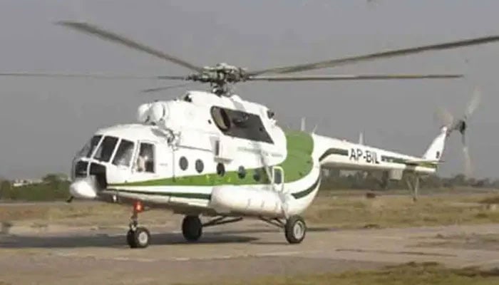 This representational image shows a helicopter parked on a helipad. — APP/File