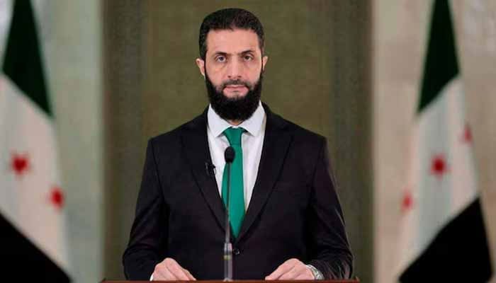 Syrias President Ahmed al-Sharaa delivers a speech at the Presidential Palace in Damascus, Syria, in this undated handout image released on January 30, 2025. —Reuters