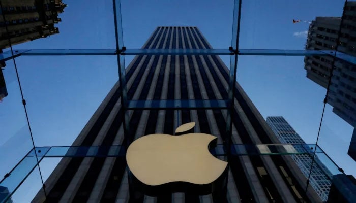 The Apple logo is seen during the preview of the redesigned and reimagined Apple Fifth Avenue store in New York, US, September 19, 2019. — Reuters
