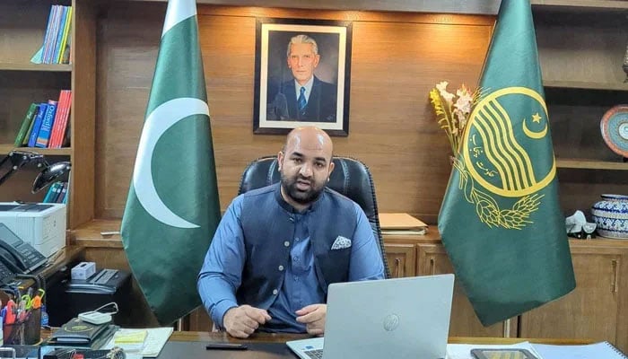 Punjab Education Minister Rana Sikandar Hayat gesture while speaks in a meeting at his office on November 1, 2024. — Facebook@RanaSikandarHayat.Official
