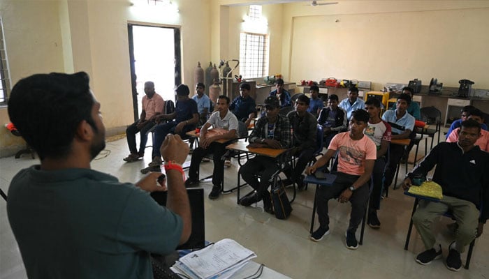 Former Maoist rebels attend a vocational training programme.—AFP/File