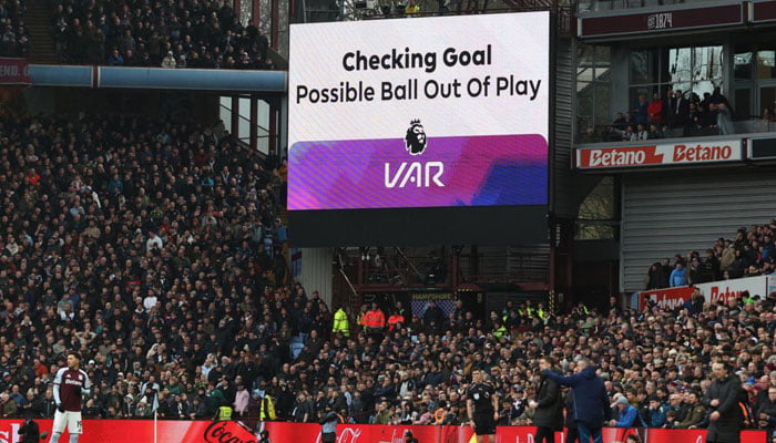 A decision can be seen on VAR screen. —AFP/File