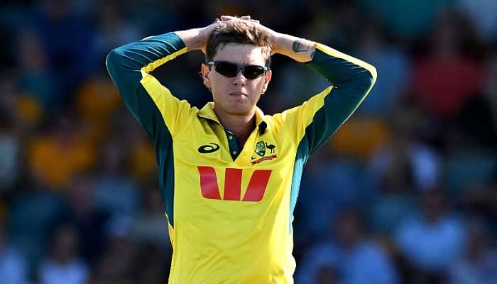 Adam Zampa of Australia reacts during game one of the One Day International series between Australia and South Africa at Cazalys Stadium on August 19, 2025 in Cairns, Australia. — CA