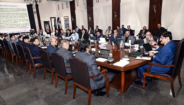 Sindh Chief Minister Syed Murad Ali Shah chairing a cabinet meeting on March 31, 2026. — Facebook@SindhCMHouse