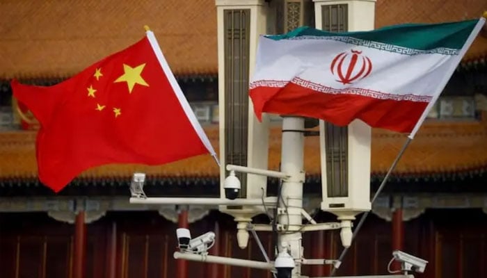 The national flags of China and Iran fly in Tiananmen Square, Beijing, China on February 14, 2023. —Reuters