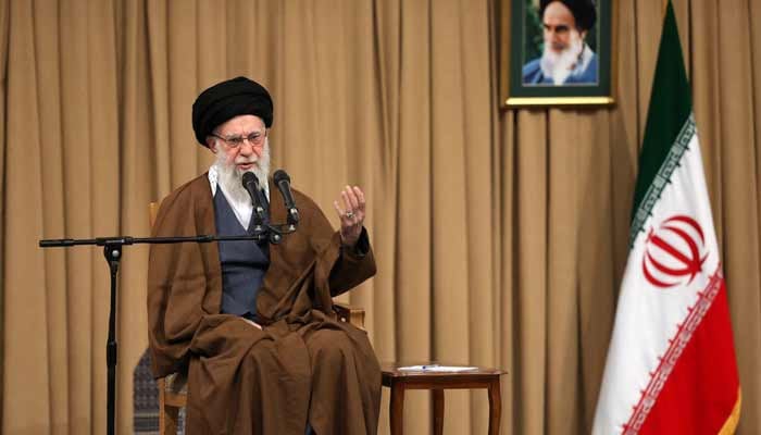 Iran’s Supreme Leader Ayatollah Ali Khamenei addresses a meeting with students in Tehran on November 3, 2025.— AFP