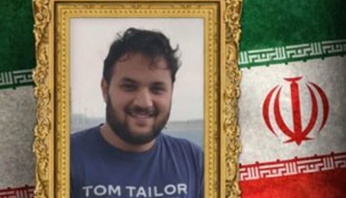 The image shows Pakistani citizen, Yasir Khan (late) who was martyred in Iran in a US attack. — X@AytSJNEng/File