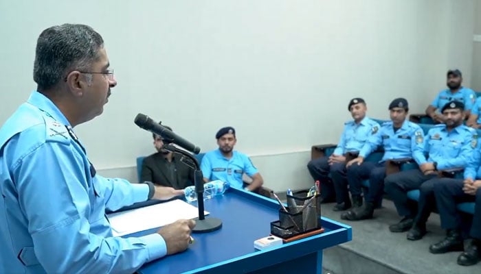Inspector General of Police Islamabad Syed Ali Nasir Rizvi addressing an event at the Central Police Office on April 1, 2026.  — X@ICT_Police/Screengrab