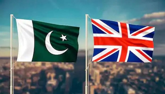 The representational image shows the flags of Pakistan and United Kingdom. — The News/File