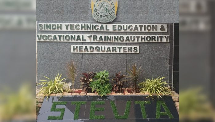 The Sindh Technical Education and Vocational Training Authority (STEVTA) headquarters seen in this image. — stevta.gos.pk/File