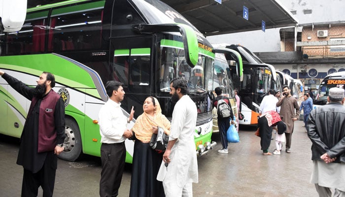 Passengers at the intercity transport stand in Faizabad, Federal Capital, on April 3, 2026. — Online