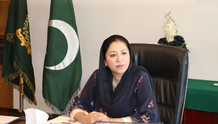 Minister of State for Federal Education and Vocational Training Wajiha Qamar  looks on in a meeting on March 13, 2025. — Facebook@mofept