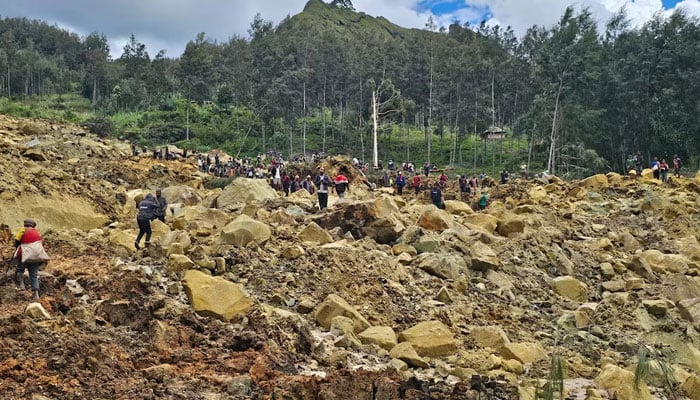 The representational image shows the view of the damage after a landslide in Maip Mulitaka, Enga province, Papua New Guinea May 24, 2024 in this obtained image.