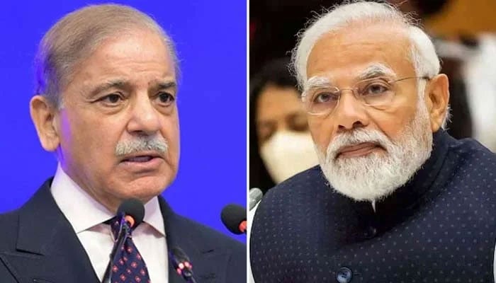 A collage of images showing Prime Minister Shehbaz Sharif (Left) and his Indian counterpart Narendra Modi. — PID/Reuters
