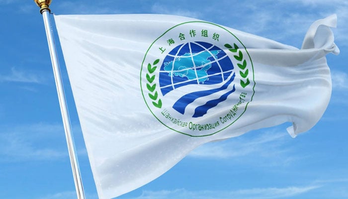 The image features the official flag of the Shanghai Cooperation Organisation (SCO). — X@sco_updates/Fille