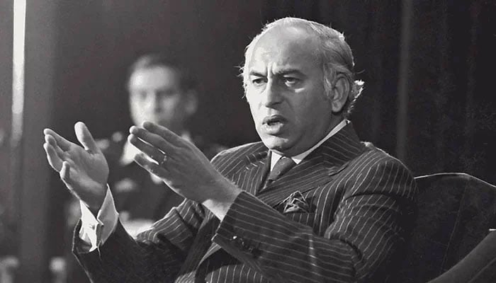 Former prime minister and Pakistan Peoples Party founder Zulfiqar Ali Bhutto. — PID/File