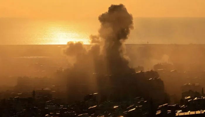 Smoke rises after an Israeli strike on Beirut’s southern suburbs. — Reuters/File