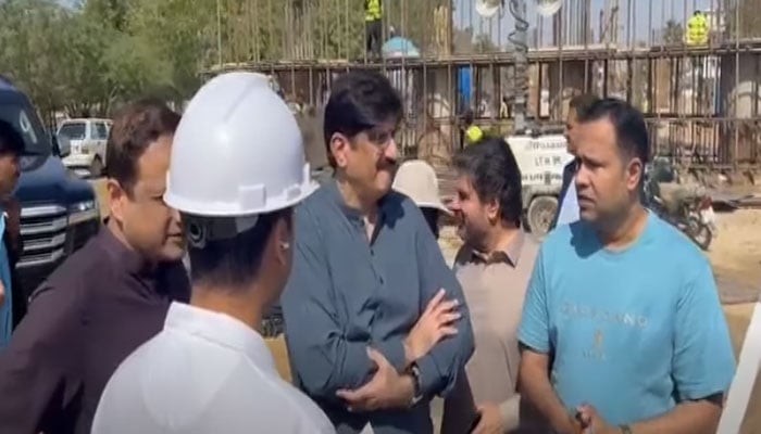 Sindh Chief Minister Syed Murad Ali Shah, during a visit to Karachi’s ongoing development projects on April 5, 2026. — Screengrab via Facebook@SindhCMHouse