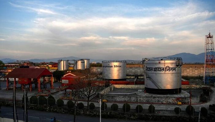 Aviation fuel tanks are seen at the Tribhuvan International airport in Kathmandu, Nepal. —AFP/File