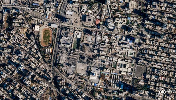 A satellite image shows Irans Law Enforcement Command (FARAJA) in Tehran, Iran, March 3, 2026, amid the U.S.-Israeli conflict with Iran.—Reuters