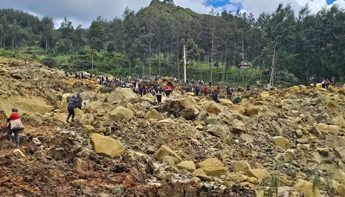 The representational image shows the view of the damage after a landslide in Maip Mulitaka, Enga province, Papua New Guinea May 24, 2024 in this obtained image.