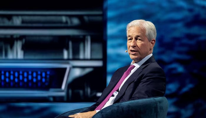 Jamie Dimon, Chairman and Chief Executive Officer of JPMorgan Chase & Co., speaks during the America Business Forum at Kaseya Center in Miami, Florida, U.S. November 6, 2025.—Reuters