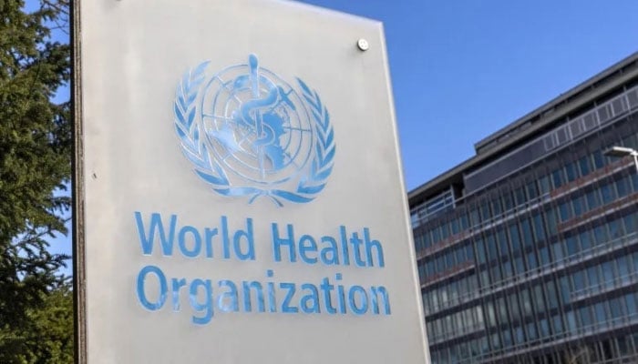 The World Health Organisation logo is seen near its headquarters in Geneva, Switzerland, in 2023. — Reuters