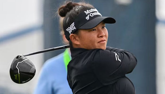 Lauren Coughlin tees off on the 10th hole during the first round of the US Womens Open golf tournament.—Reuters