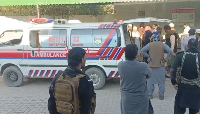 Bodies of those killed in Bannu gun attack are being shifted to district headquarters hospital on January 13, 2026. — Reporter