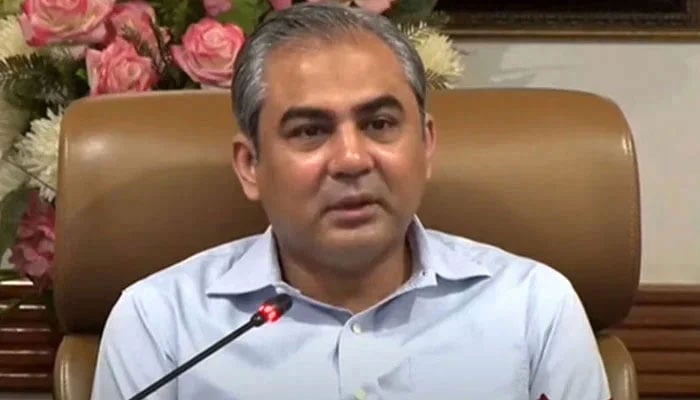 Interior Minister Mohsin Naqvi addresses an event. — Radio Pakistan/File