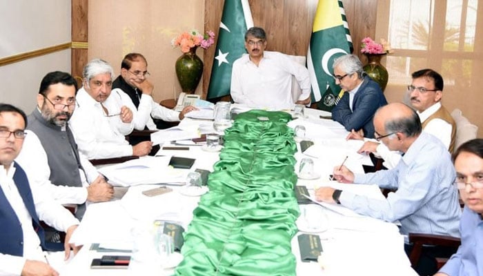 AJK Prime Minister Faisal Mumtaz Rathore chairing the meeting of the AJK Cabinet Development Committee. —AJK Govt website/File