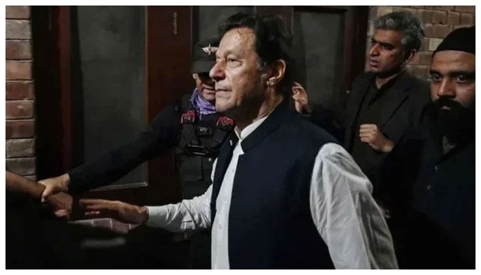 PTI founder Imran Khan after appearing at the Lahore High Court on March 17, 2023. — AFP
