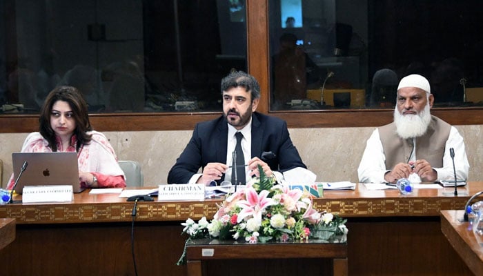 Syed Abdul Kadir Gillani chairing a meeting of the National Assembly Standing Committee on Planning  on April 7, 2026. — Facebook@NationalAssemblyOfPakistan