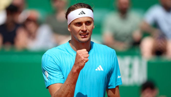 Alexander Zverev can be seen celebrating. —AFP/File