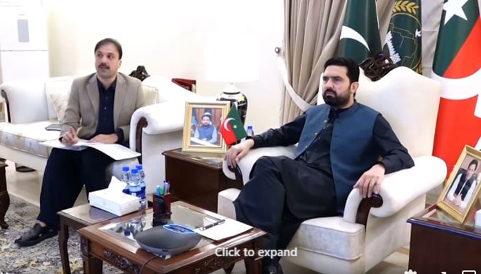 KP Chief Minister Muhammad Sohail Afridi  chairing a meeting on April 8, 2026. — Facebook@KPChiefMinister/Screengrab