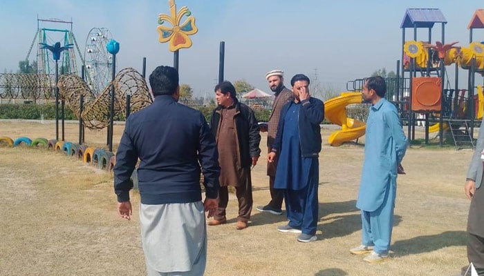 The representational image shows officials of the Tehsil Municipal Administration (TMA) of Mardan visiting a park.  — Facebook@TMAMardan1/File