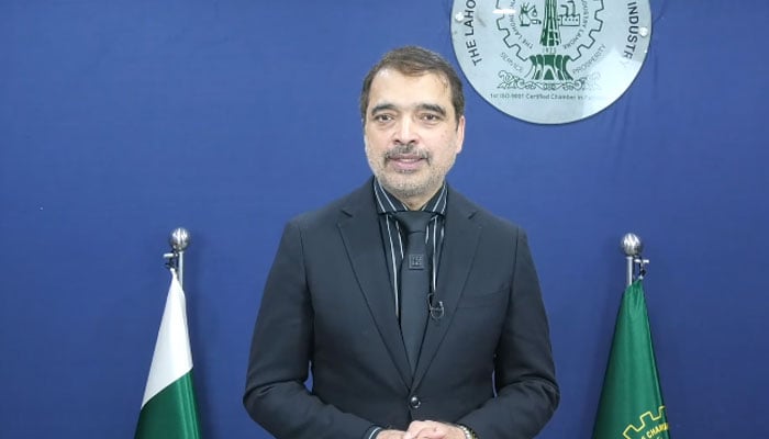 President of the Lahore Chamber of Commerce and Industry Faheem ur Rehman Saigol issues a video message on April 8, 2026. — Facebook@official/Screengrab