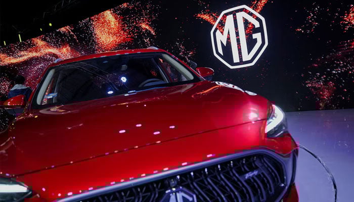 MG Motors HS SUV is displayed during a launch event in Mexico City, Mexico, April 20, 2023.—Reuters