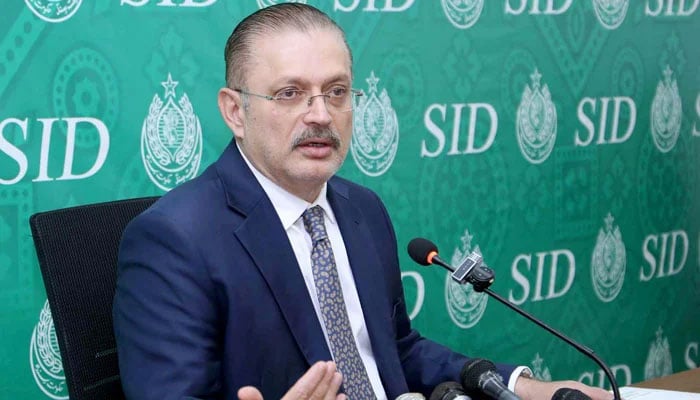 Sindh Senior Minister for Information and Transport Sharjeel Inam Memon addresses the media persons during a press conference in Karachi on January 13, 2026. — PPI