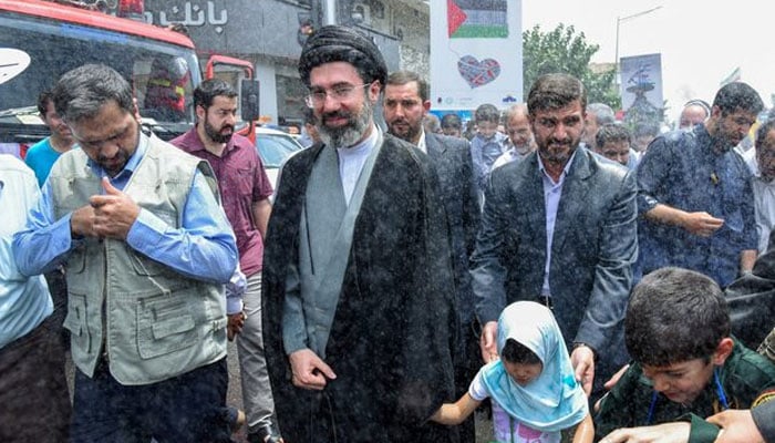 Iran’s new supreme leader, Mojtaba Khamenei, the second son of late Irans Supreme Leader Ayatollah Ali Khamenei, attends a rally in Tehran, Iran, July 1, 2016.—Reuters