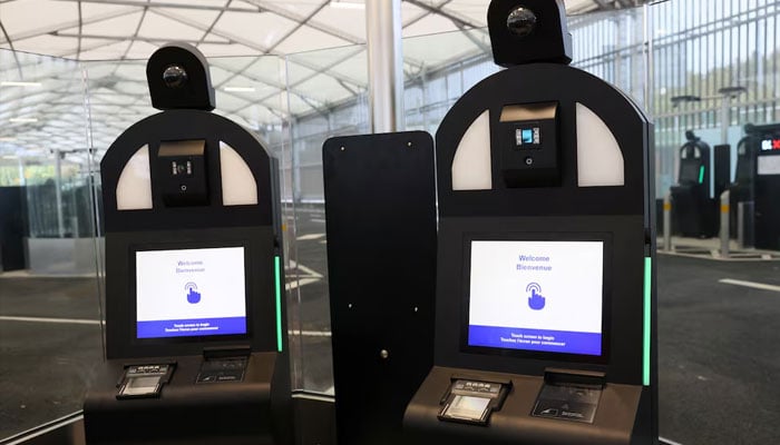 Terminals for the European Unions Entry/Exit System (EES) at the Eurotunnel terminal in Folkestone, Britain, September 23, 2025. — Reuters