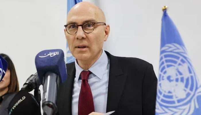 United Nations High Commissioner for Human Rights Volker Turk holds a press conference in Damascus, Syria January 15, 2025. — Reuters