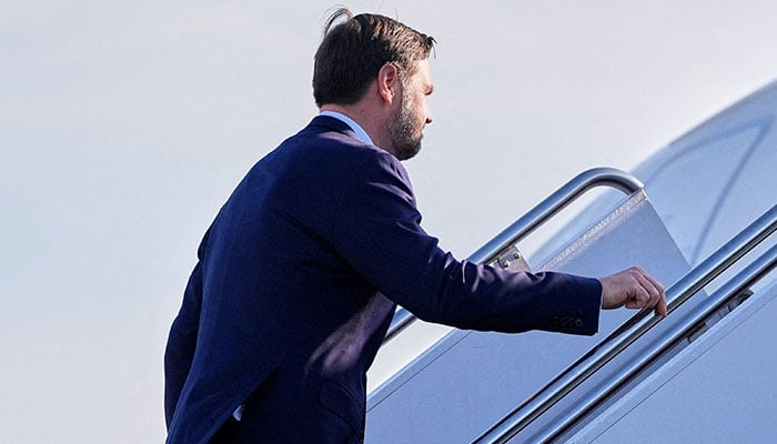 US Vice President JD Vance boards Air Force Two for expected departure to Pakistan for talks on Iran, at Joint Base Andrews, Maryland, US, April 10, 2026. — Reuters