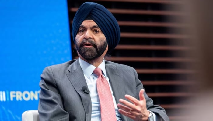 World Bank President Ajay Banga gives remarks during a forum held at the Atlantic Council building in Washington, DC, U.S., April 7, 2026.—Reuters
