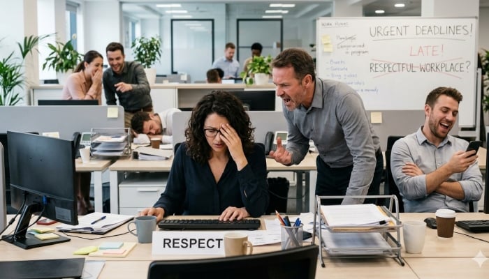 A representational image created with Google Gemini (AI) for bad behaviour at working place. —Gemini/File