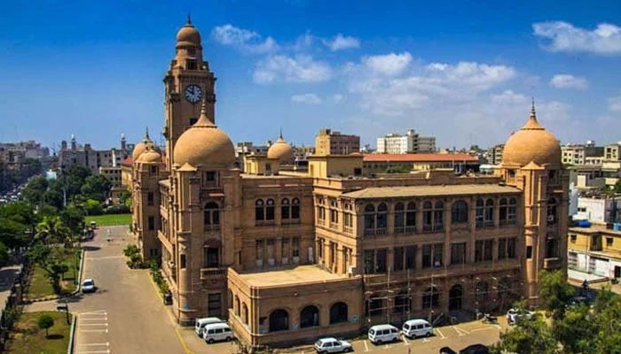 The Karachi Municipal Corporation (KMC) Building situated at MA Jinnah Road. — APP/File