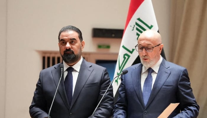 Iraq’s newly elected president Nizar Amedi attends a parliamentary session in Baghdad, Iraq, April 11, 2026.—Reuters